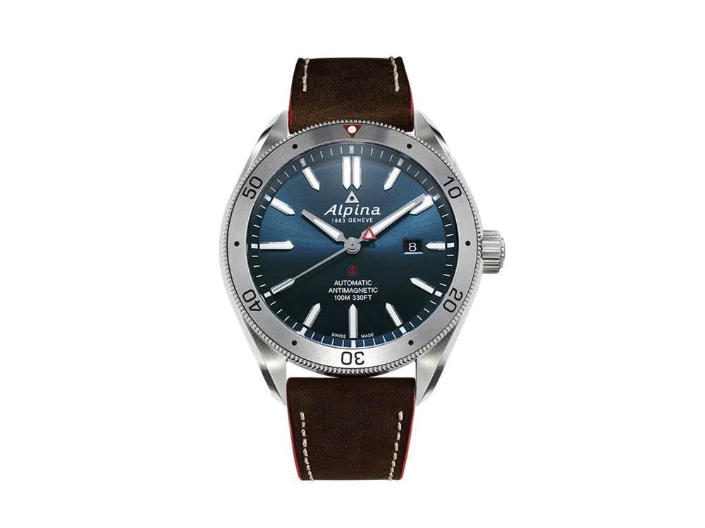 Alpina Alpiner 4 Automatic Watch, AL-525, Blue, 44mm, Leather strap