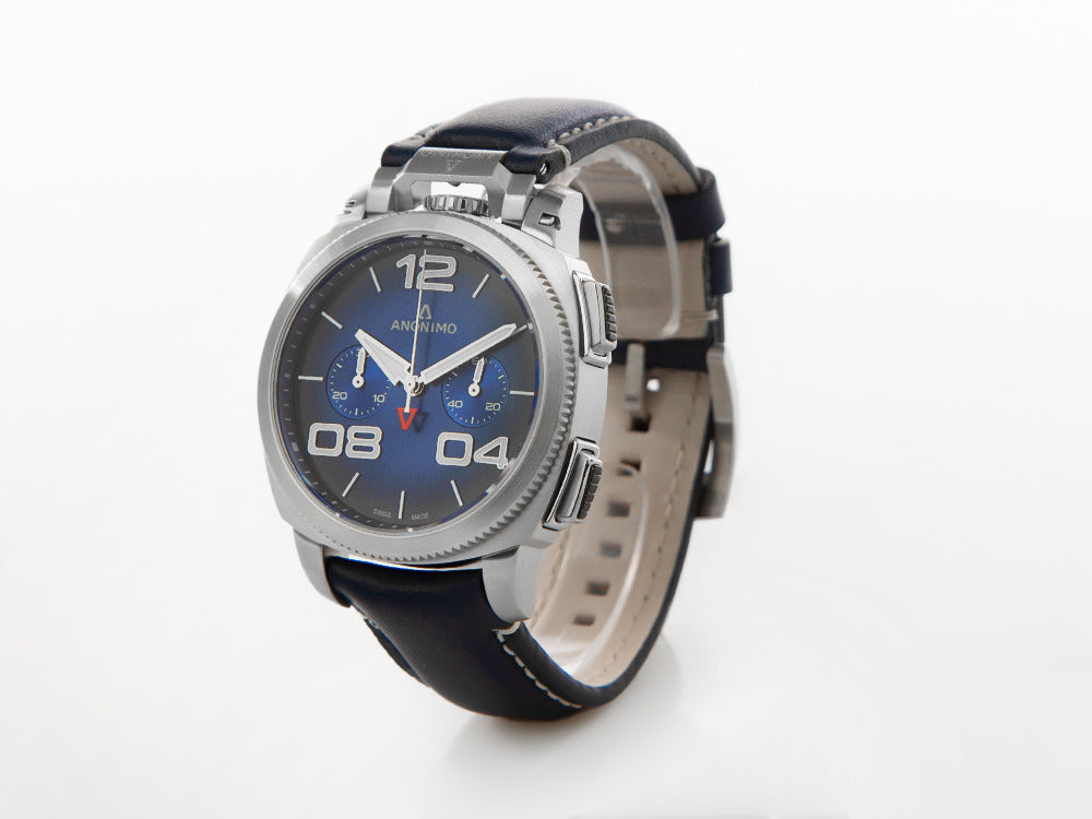 Anonimo Militare Chrono Automatic Watch, Blue, 43,4 mm, AM-1120.01.003.A03