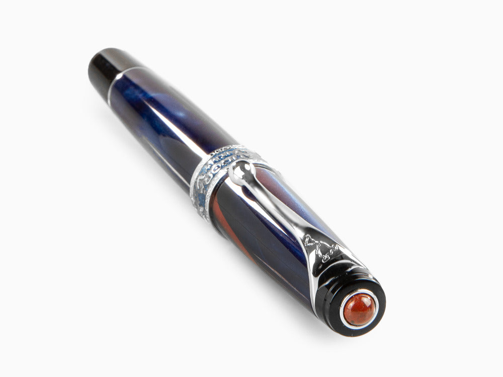 Aurora America Fountain Pen, Limited Ed., Marbled resin, Chrome trims