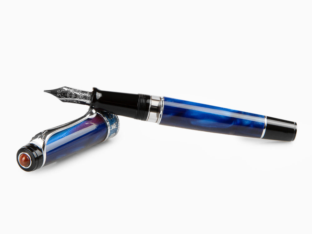 Aurora America Fountain Pen, Limited Ed., Marbled resin, Chrome trims