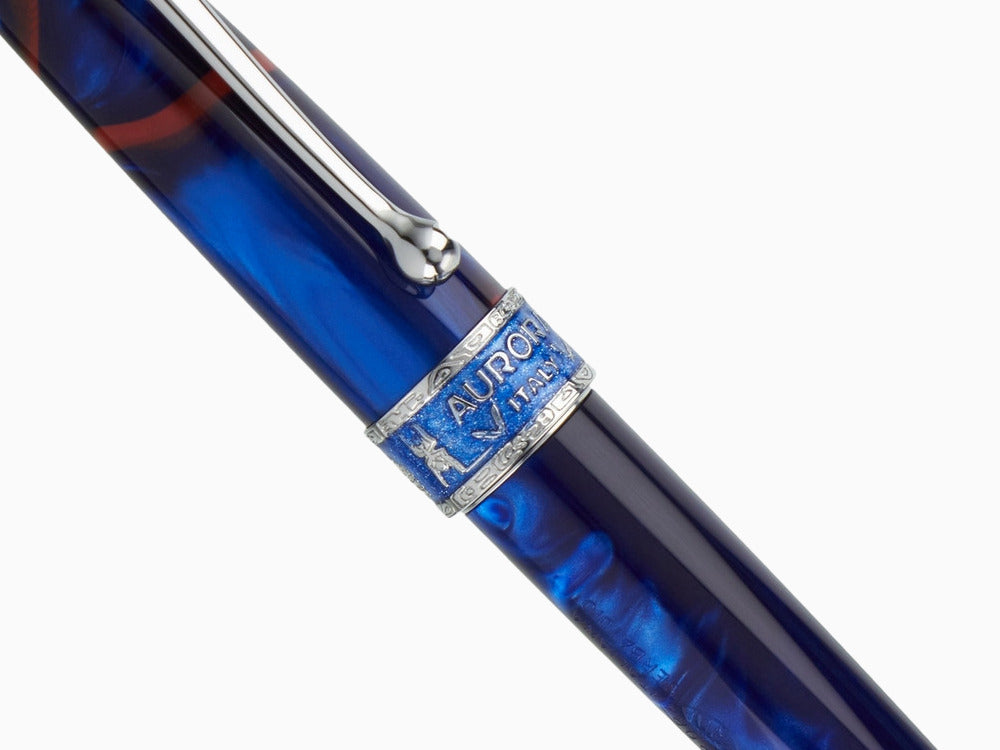 Aurora America Fountain Pen, Limited Ed., Marbled resin, Chrome trims