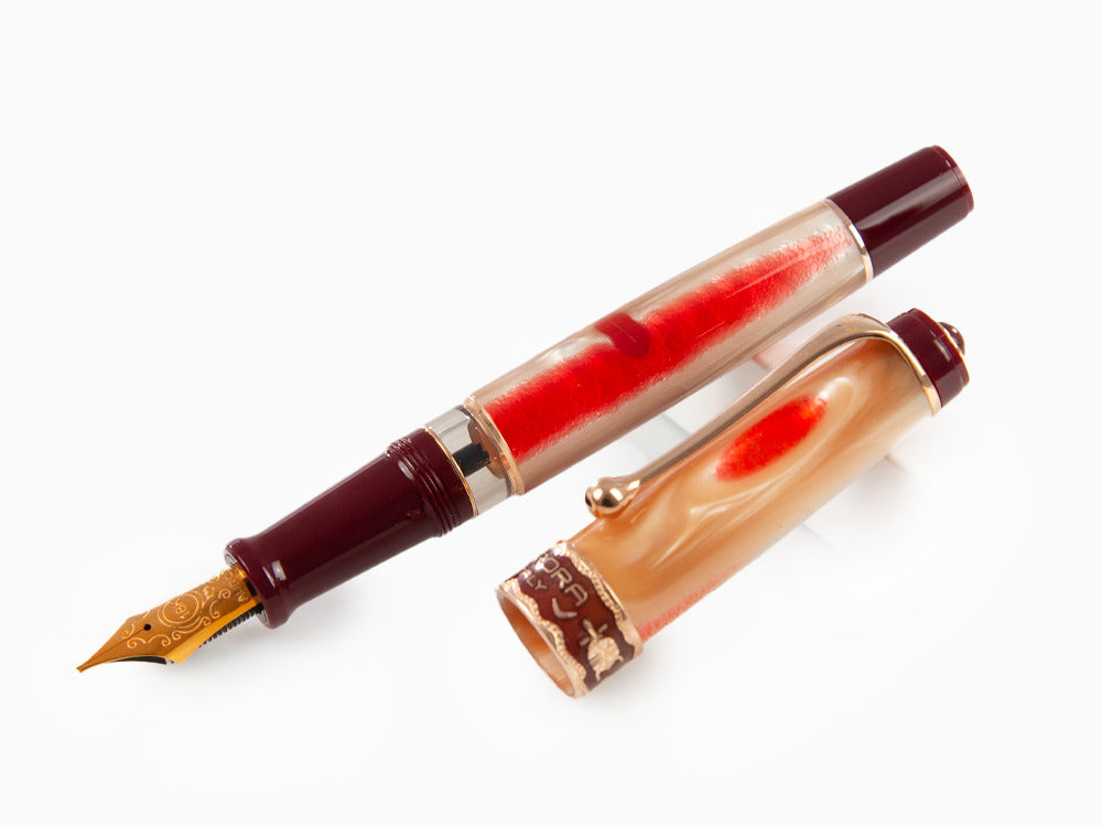 Aurora Oceania Fountain Pen, Limited Ed., Marbled resin, Rose Gold trims