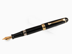 Aurora 88 Big Fountain Pen, Black Resin, Gold plated, 800