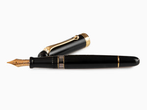 Aurora 88 Big Fountain Pen, Black Resin, Gold plated, 800