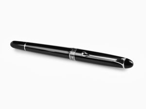 Aurora 88 Small Fountain Pen, Black Resin, Chrome trim, 810C