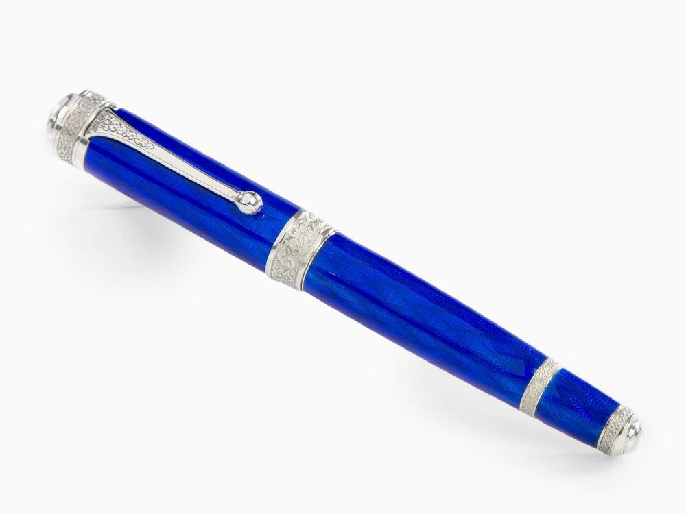 Aurora Duca Fountain Pen, Blue, Silver Trim, Limited Edition, 956-B