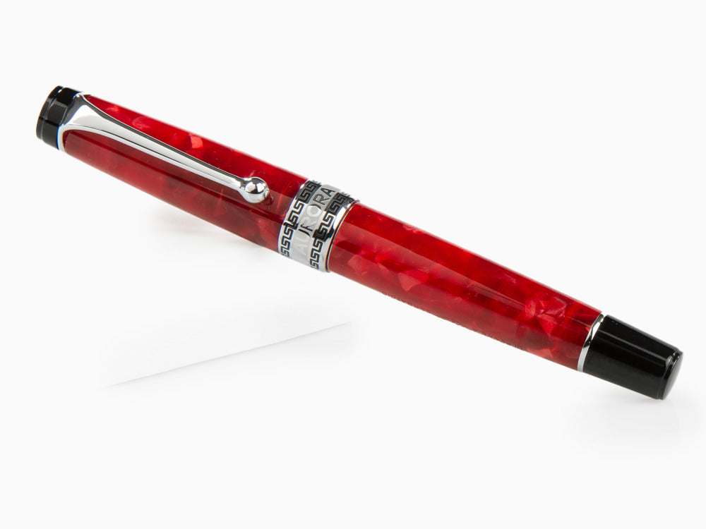 Aurora Optima Rossa Fountain Pen, Auroloide, Chrome Trim, 996-CR