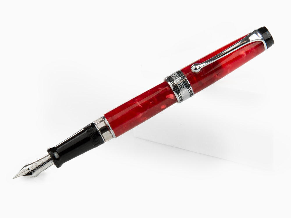 Aurora Optima Rossa Fountain Pen, Auroloide, Chrome Trim, 996-CR