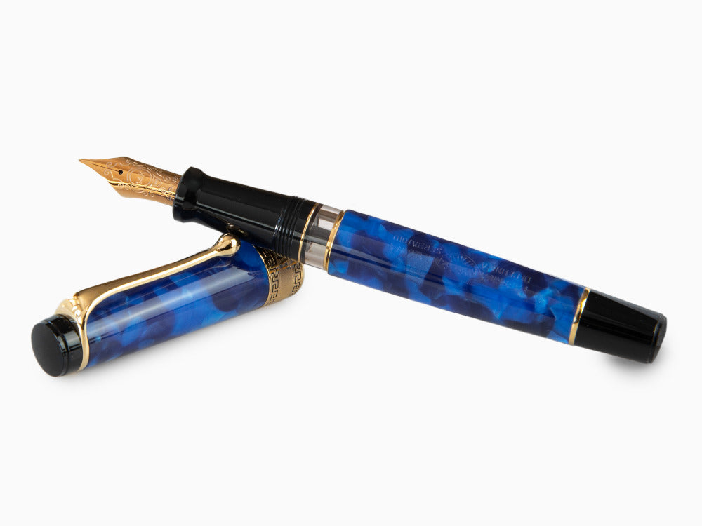 Aurora Optima Fountain Pen, Auroloide, Blue, Gold plated, 996B