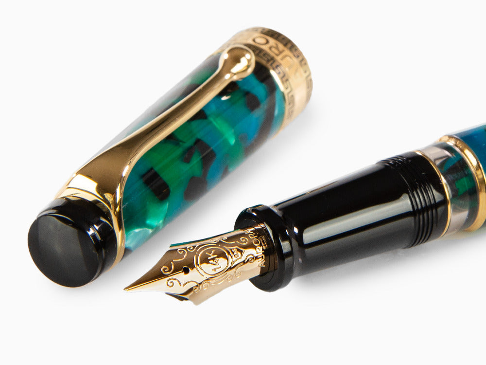 Aurora Optima Fountain Pen, Auroloide, Green, Gold plated, 996V