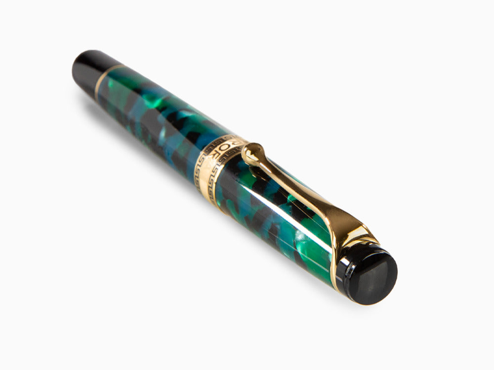 Aurora Optima Fountain Pen, Auroloide, Green, Gold plated, 996V