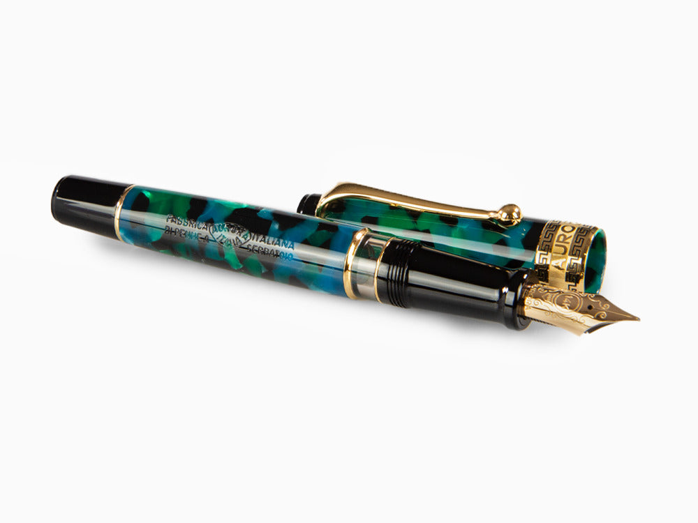 Aurora Optima Fountain Pen, Auroloide, Green, Gold plated, 996V