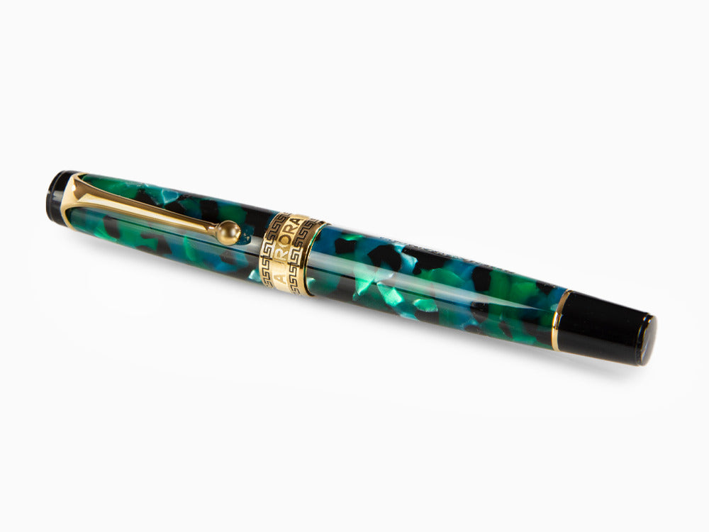 Aurora Optima Fountain Pen, Auroloide, Green, Gold plated, 996V