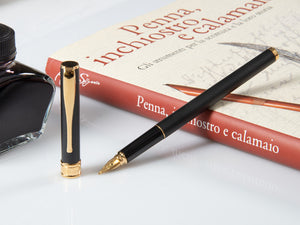 Aurora Magellano Fountain Pen, Resin, Gold plated, Black A12