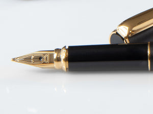 Aurora Magellano Fountain Pen, Resin, Gold plated, Black A12