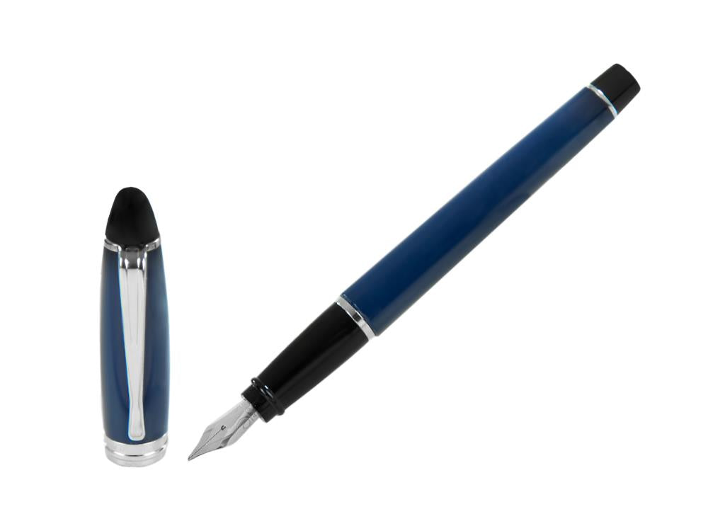 Aurora Ipsilon Fountain Pen, Satin resin, Blue, Rhodium trim, B11-CB