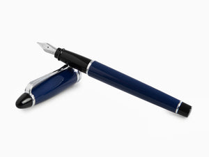 Aurora Ipsilon Fountain Pen, Satin resin, Blue, Rhodium trim, B11-CB