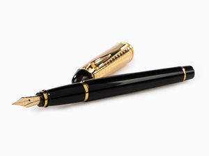 Aurora Ipsilon Quadra Gold Fountain Pen, Resin, Black, Gold, B11-DQN