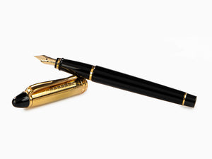 Aurora Ipsilon Quadra Gold Fountain Pen, Resin, Black, Gold, B11-DQN