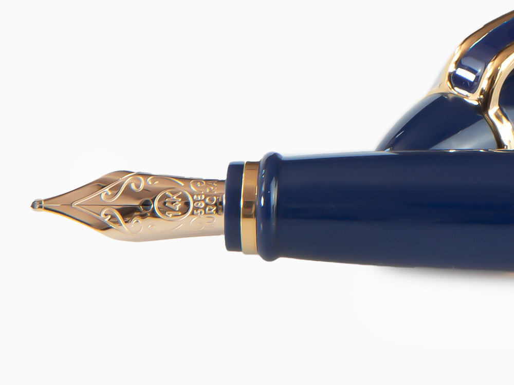 Aurora Ipsilon De Luxe Fountain Pen Blue Resin B12B