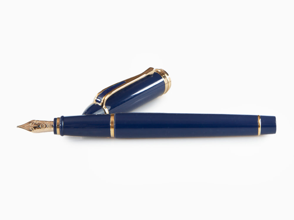 Aurora Ipsilon De Luxe Fountain Pen Blue Resin B12B