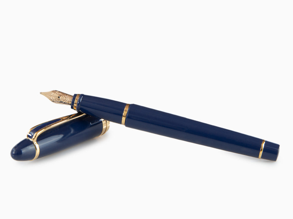 Aurora Ipsilon De Luxe Fountain Pen Blue Resin B12B