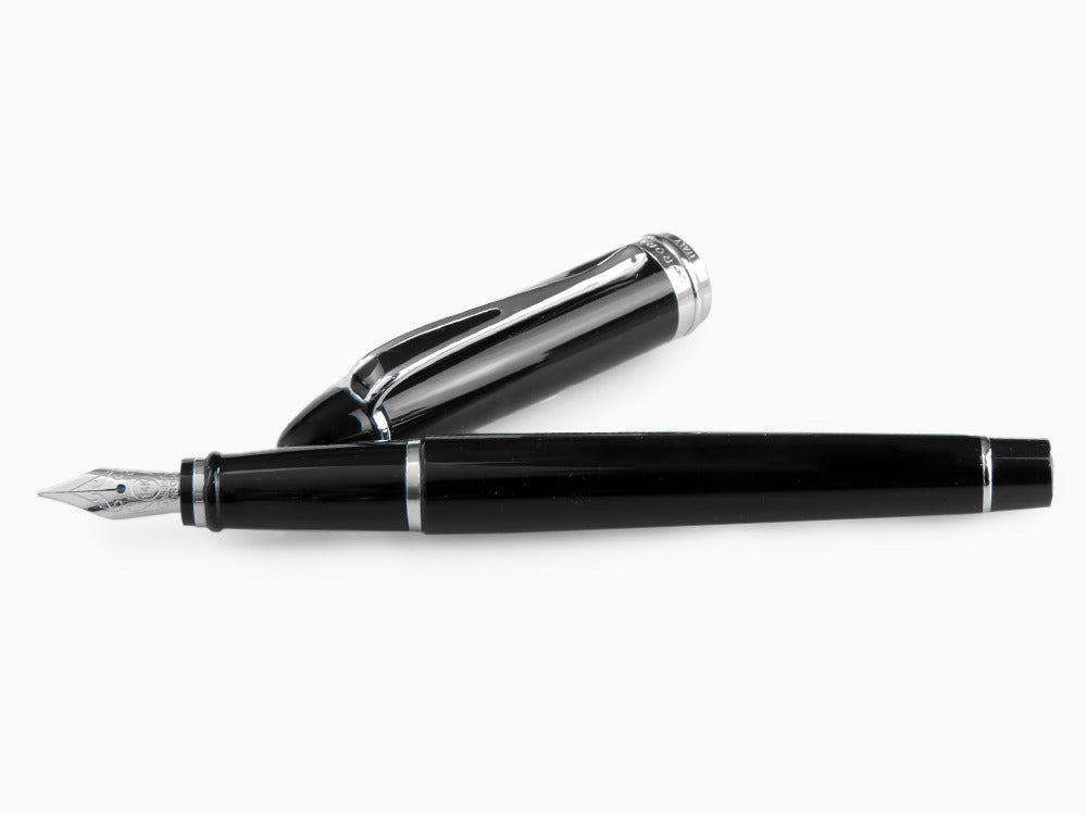 Aurora Ipsilon De Luxe Fountain Pen Black Resin B12C