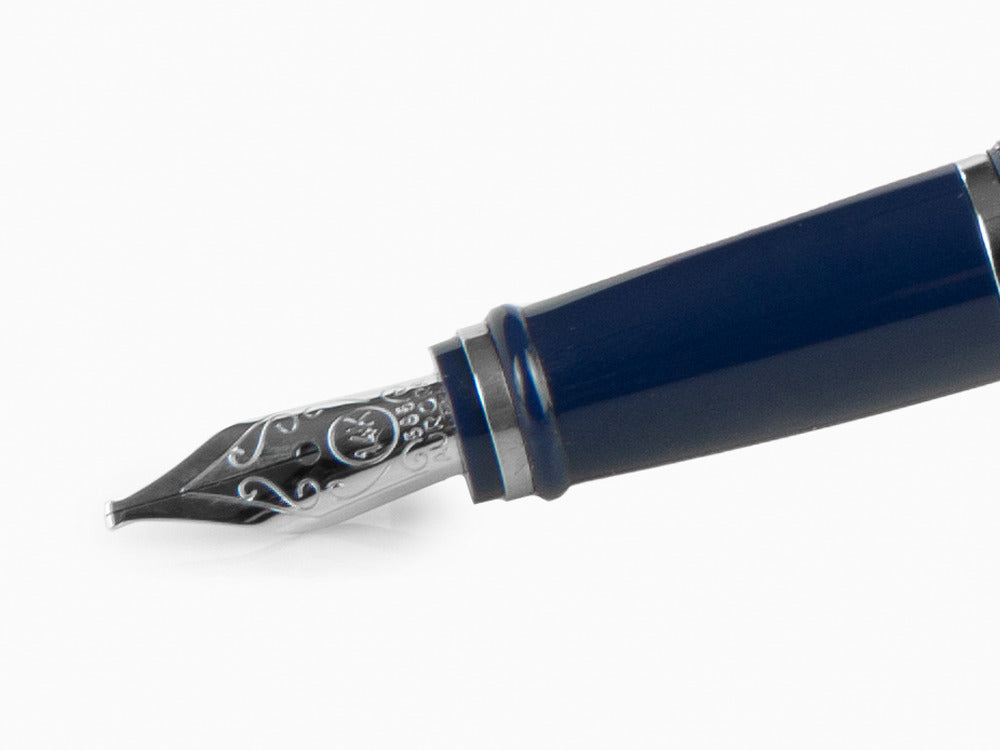 Aurora Ipsilon De Luxe Fountain Pen Blue Resin B12CBM