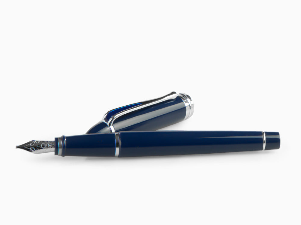 Aurora Ipsilon De Luxe Fountain Pen Blue Resin B12CBM