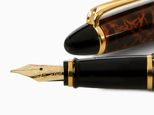 Aurora Ipsilon Fountain Pen, Brown marbled tortoise, Gold trim, B13T