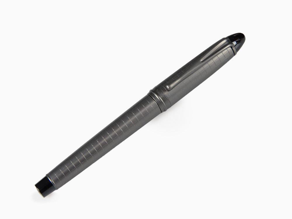 Aurora Ipsilon Full Metal Black Fountain Pen, Ruthenium, B16-RQ