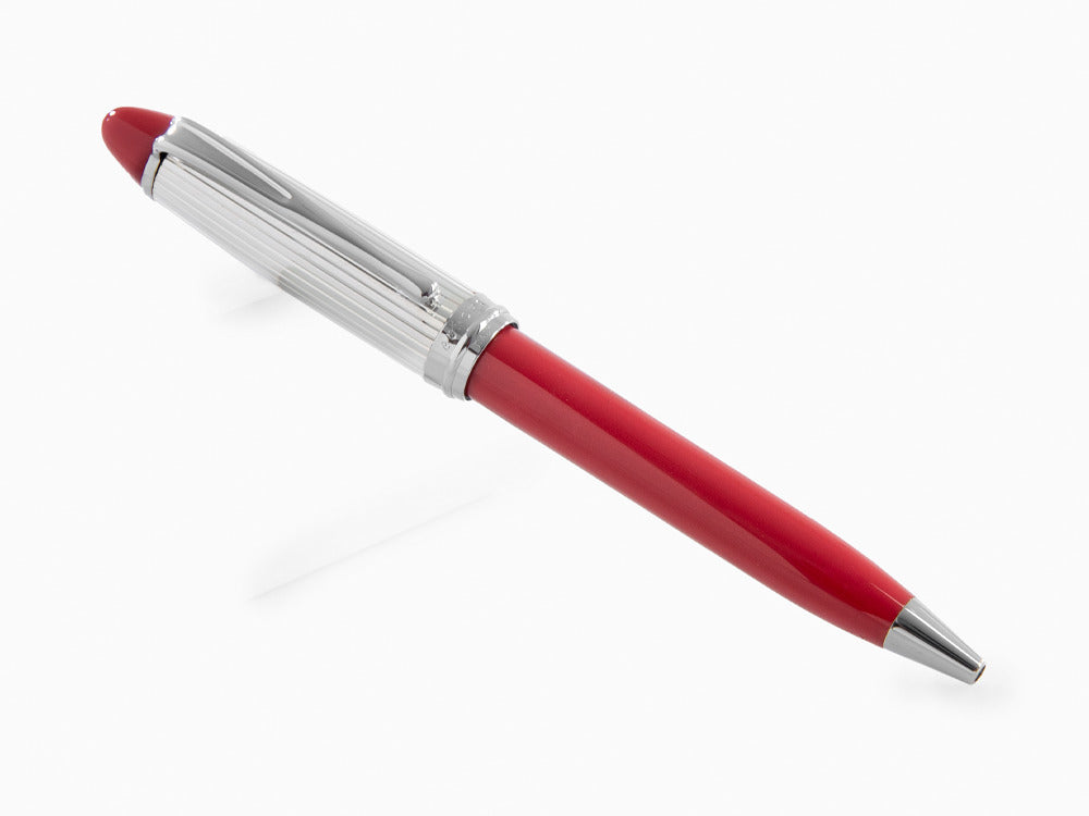 Aurora Ballpoint Pen Ipsilon Sterling Silver & Red Resin - B34CR