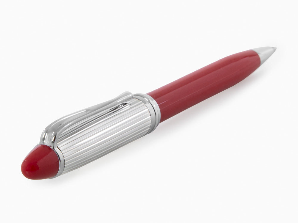 Aurora Ballpoint Pen Ipsilon Sterling Silver & Red Resin - B34CR