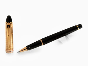 Aurora Ipsilon Rollerball pen, Black Resin, Rose gold trim, B71PQN