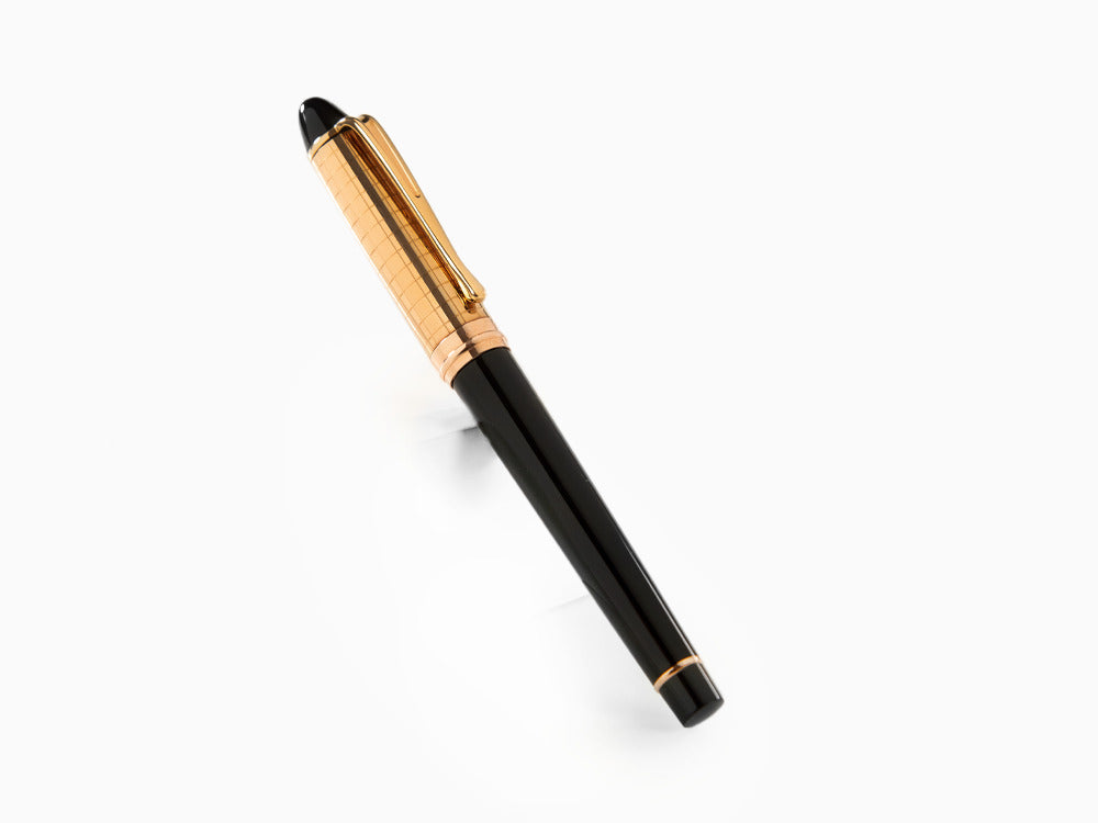 Aurora Ipsilon Rollerball pen, Black Resin, Rose gold trim, B71PQN