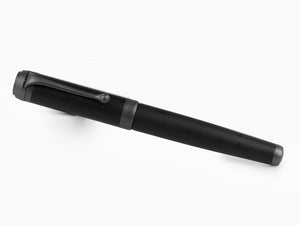 Aurora Talentum Full Metal Black Fountain Pen, Resin, Ruthenium, D10-RN