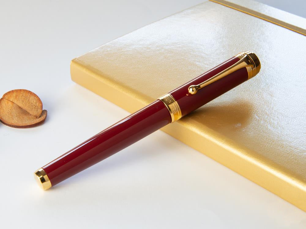 Aurora Talentum Big Fountain Pen, Resin, Gold plated, Burgundy, D12X