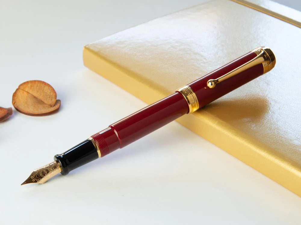 Aurora Talentum Big Fountain Pen, Resin, Gold plated, Burgundy, D12X