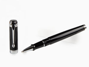 Aurora Talentum Big Rollerball pen, Resin, Black, Chrome Trim, D71N