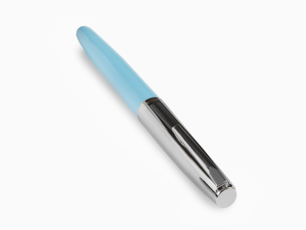 Aurora Duo-Cart Fountain Pen, Light Blue Resin, Chrome, DC57-CAM