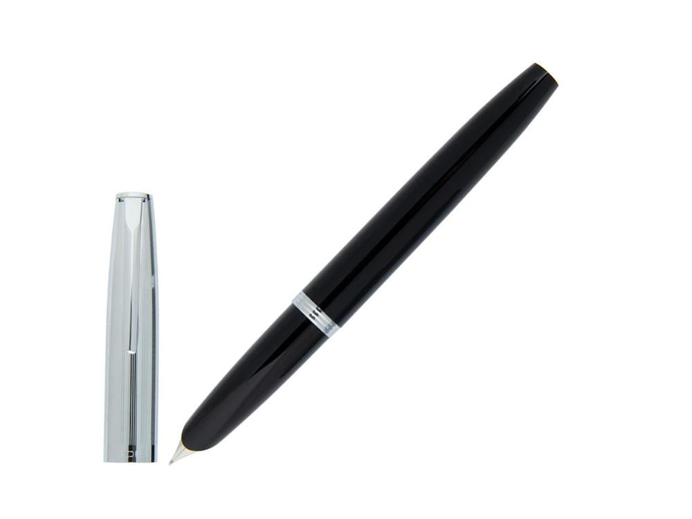 Aurora Duo-Cart Fountain Pen, Black Resin, Chrome, DC57-CNM