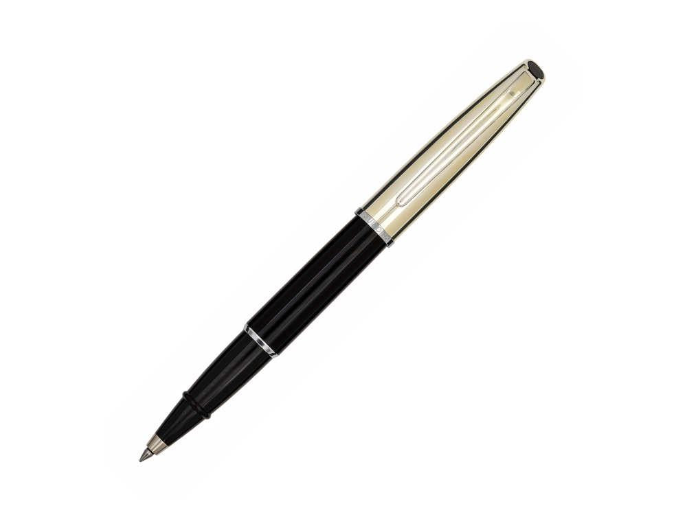 Aurora Style Rollerball Pen, Resin, Chrome Trim, Black, E77