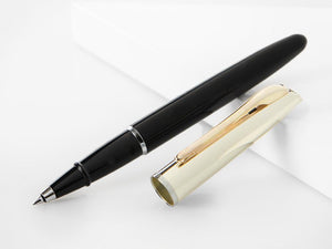 Aurora Style Rollerball Pen, Resin, Chrome Trim, Black, E77