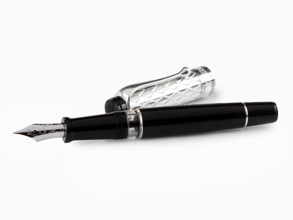 Aurora Rifflesi Fountain Pen, Resin, Sterling Silver .925, G11-CN