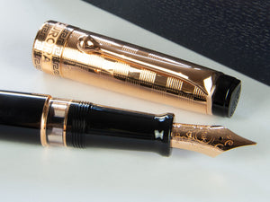 Aurora Optima Decò Fountain Pen, Resin, Rose gold cap and trim, G13-CDN