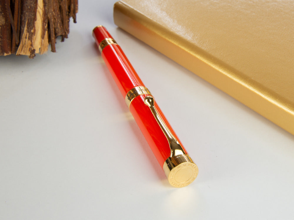 Aurora EDO Fountain Pen, Resin, PVD Gold Trims, Orange, O11-O