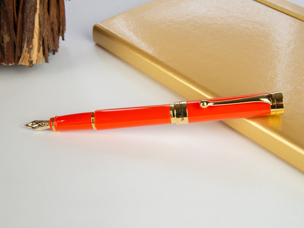 Aurora EDO Fountain Pen, Resin, PVD Gold Trims, Orange, O11-O