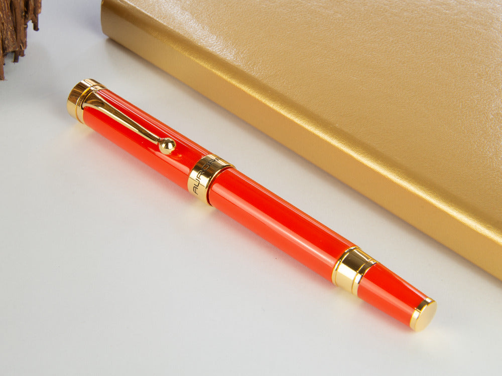 Aurora EDO Fountain Pen, Resin, PVD Gold Trims, Orange, O11-O