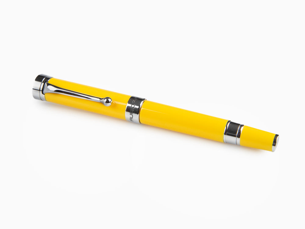 Aurora EDO Fountain Pen, Resin, Chrome Trim, Yellow, O11-Y