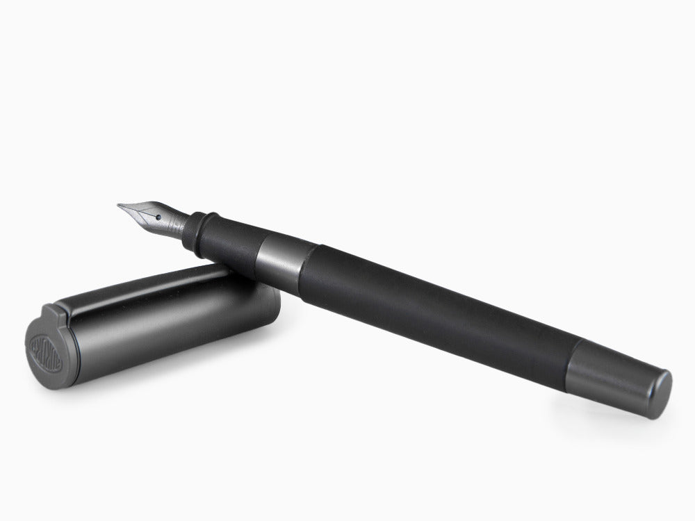 Aurora TU Full Metal Black Fountain Pen, Ruthenium, Black, T10-CRN